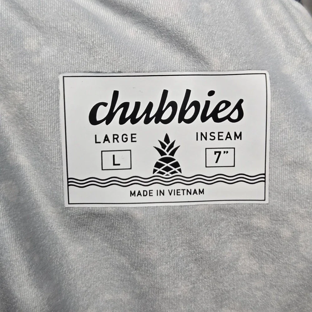 Chubbies Mens 7 Inch Everywear Shorts Grey Tie Dye Lined Size Large